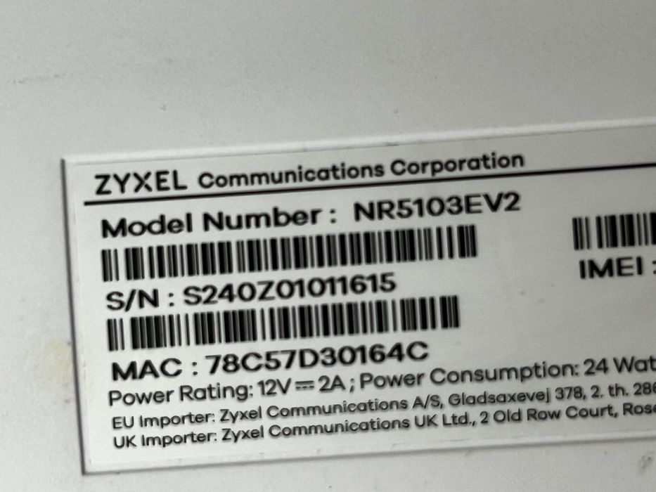 Router Zyxel NR5103EV2, 5G, Liber de retea