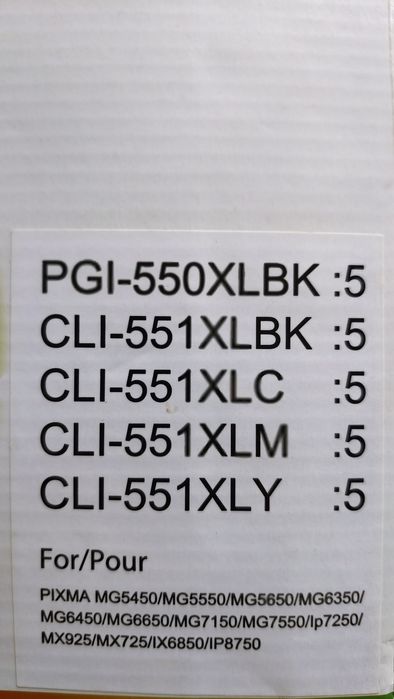 Set 5 cartușe Canon PGI 550 XLBK, CLI 551