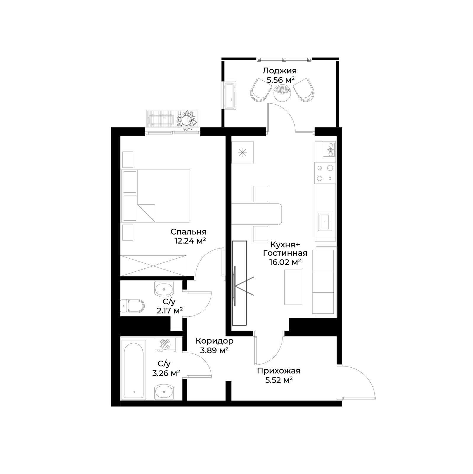 1-xonali xonadonlar | 1-комн. квартиры ЖК Assalom Jomiy - Golden House