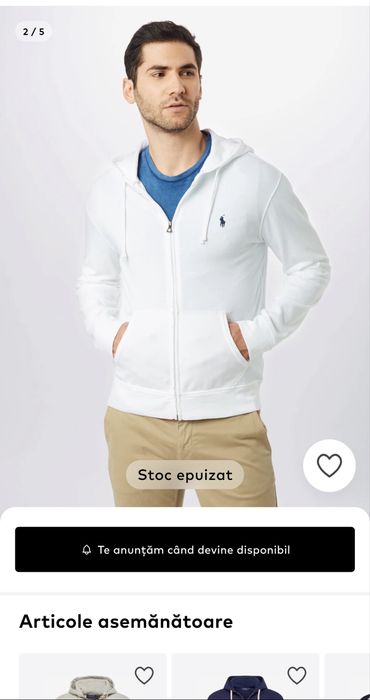 Hanorac Ralph Lauren – Alb, Mărimea L