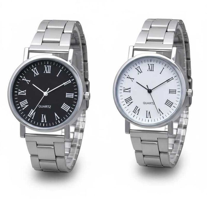 Мъжки кварцов часовник от неръждаема стомана, римски цифри, 40 мм