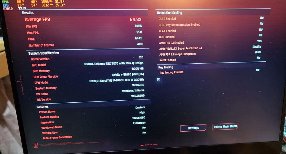 Laptop gaming Razer i7 16GB RAM RTX 2070 8GB NVMe 500GB