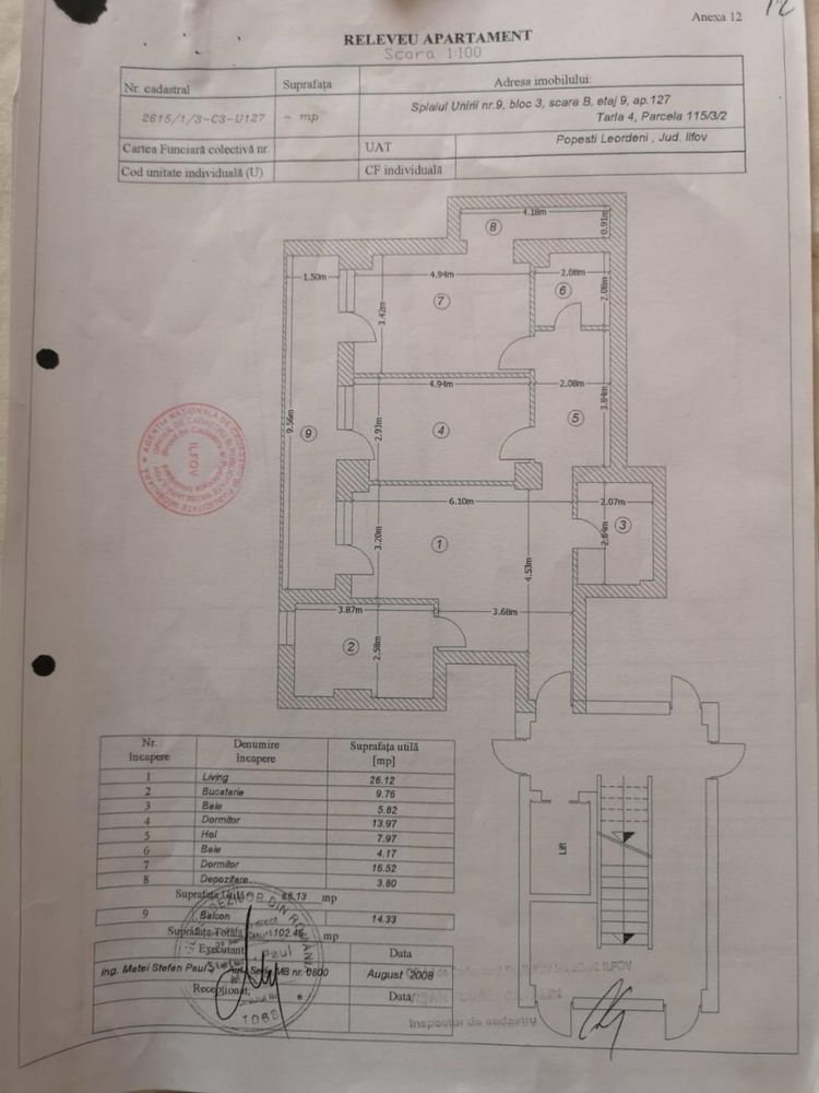 Apartament 3 camere Confort City, Splaiul Unirii, 102mp, mobilat full