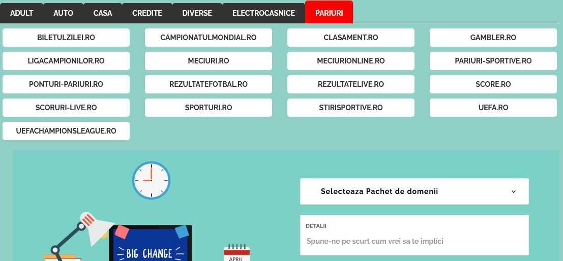 Vand pachet 16 domenii pentru pariuri / betting / gambling