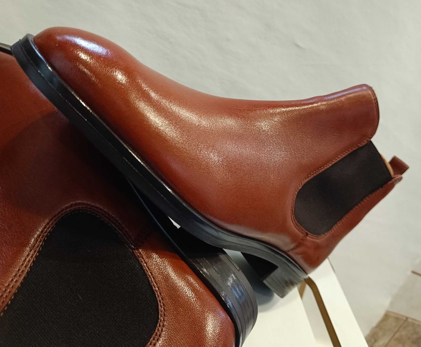 Ghete chelsea 41 plain toe de lux Mc Finlay NOI piele naturala moale