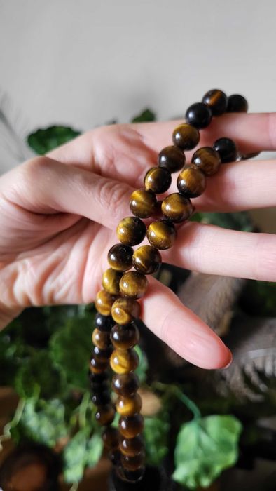 Bijuterii pietre naturale ochi de tigru - set colier cercei