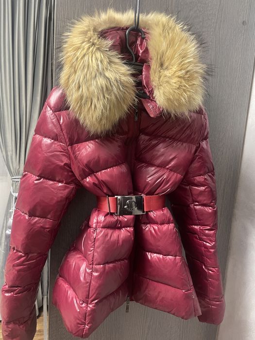 Geaca moncler cu puf de gasca,+curea