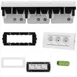 Kit complet priza tripla Gewiss,  montaj rigips