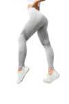 Colanti Fitness Dama Lungi Modelatori Cu Talie Efect Push Up Gri S/M