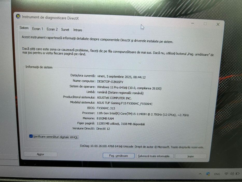 Laptop Gaming ASUS TUF i5-11400H, 144Hz, 8GB, 500GB SSD, 3050 4GB -P-