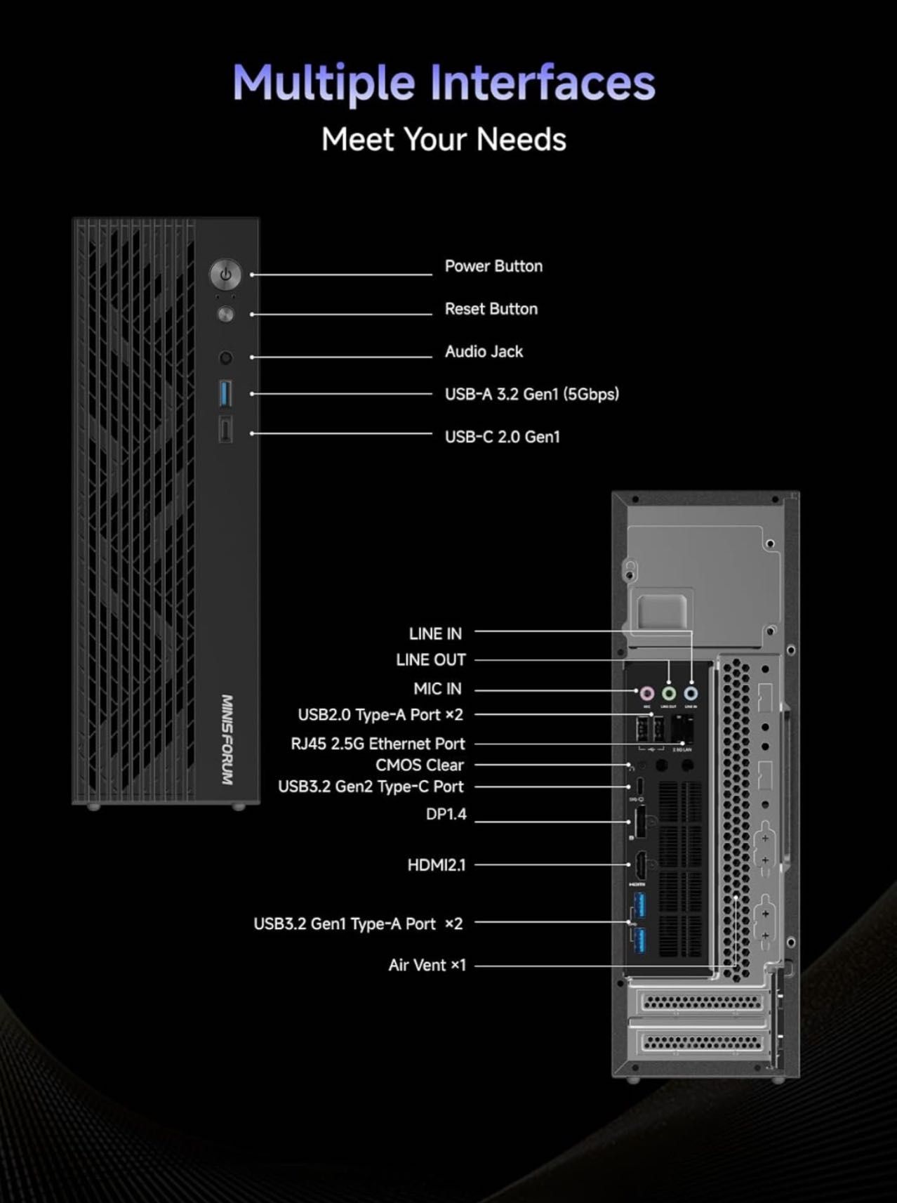 MINISFORUM 795S7 Mini Tower PC AMD Ryzen9 7945HX (16C/32T) DDR5 64 gb