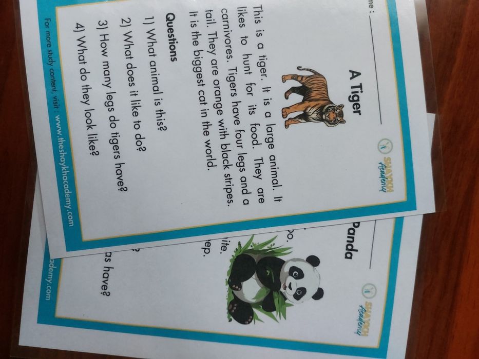 ingliz tili darsi uchun tarqatma kartochkalar, qo'llanma materiallar