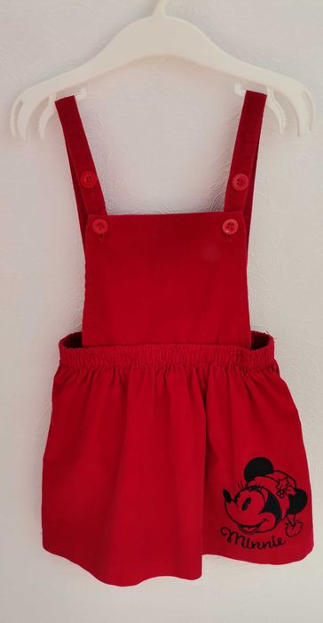 Rochie sarafan fete Minnie Mouse măr 80  1-2ani catifea reiat ca noua