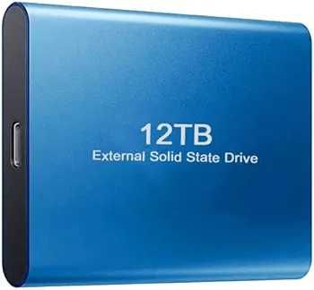 Нов, проверен 12TB преносим SSD външен твърд диск USB-C USB 3.1 ...