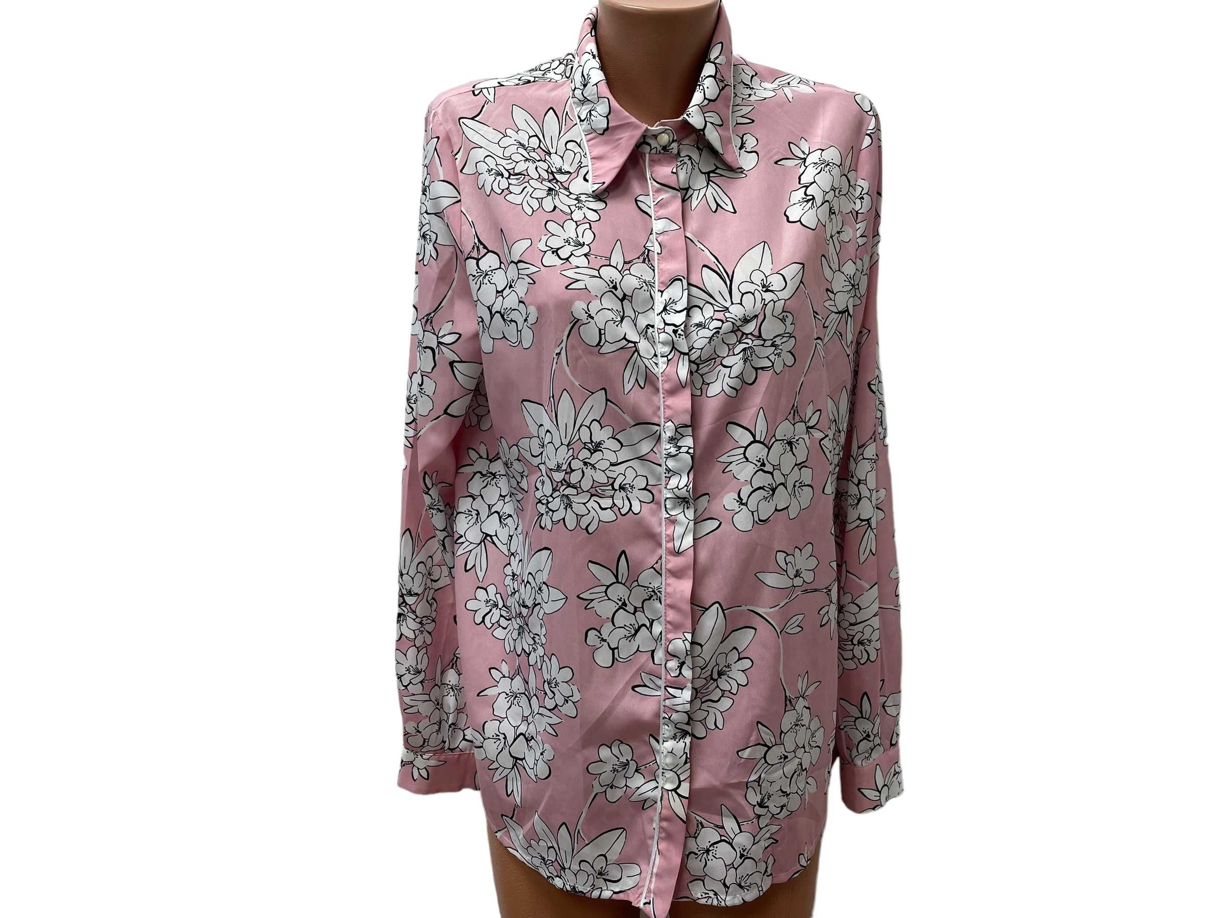 LIU JO размер L / XL дамска риза блуза на цветя розово и екрю