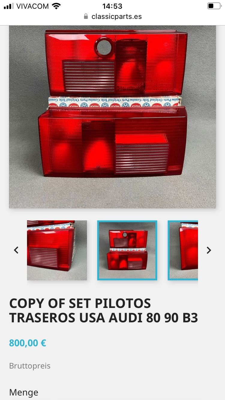 US стопове за ауди 80/80B4/S2/90 -For sale US tail lights Audi 80 B4