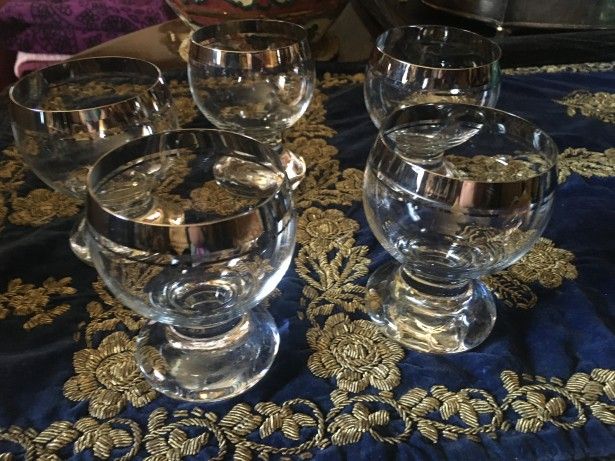 Elegant set cinci pahare cristal pt coniac/whisky, Italia