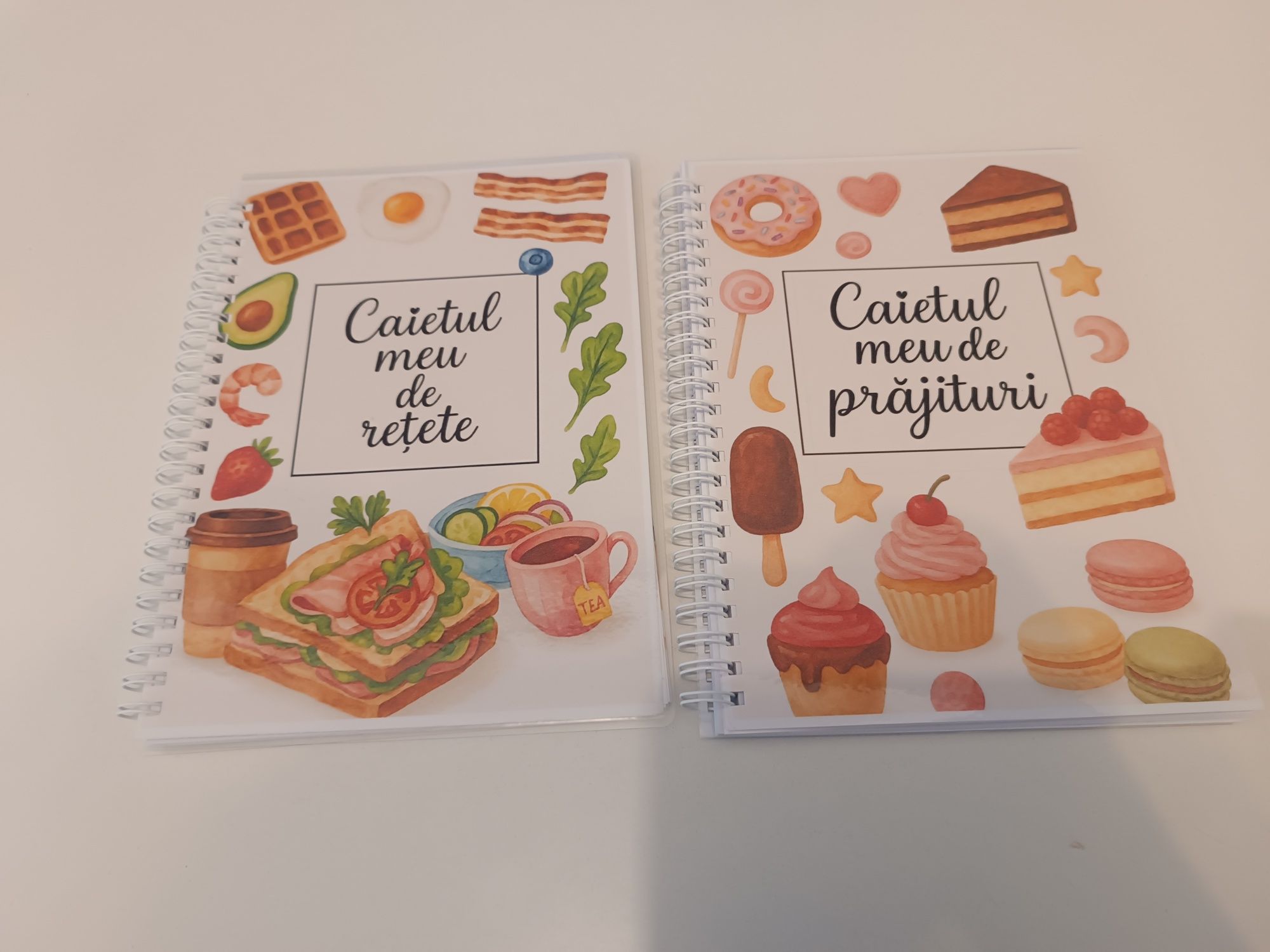 Agenda caiet de retete + prajituri, 2 bucati, cu spirala