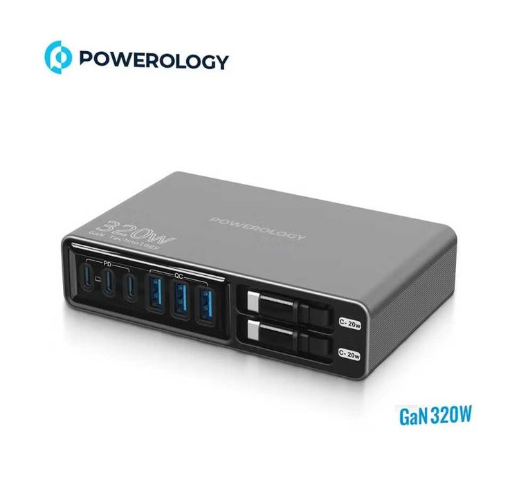 Powerology GaN 320W — Универсальная Зарядная Станция. Есть доставка