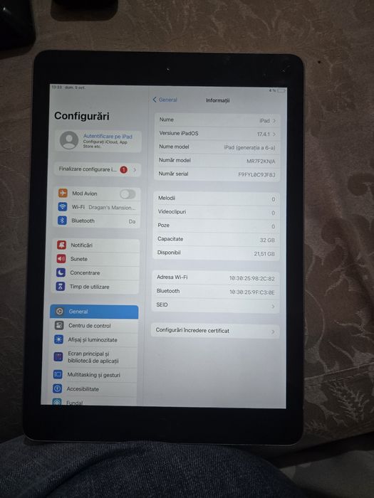 iPad 6 fara iCloud, nu încarcă