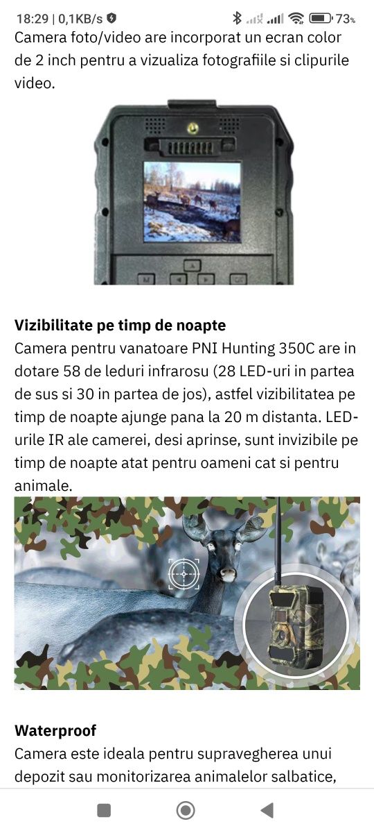 camera vânătoare PNI 350 C noua