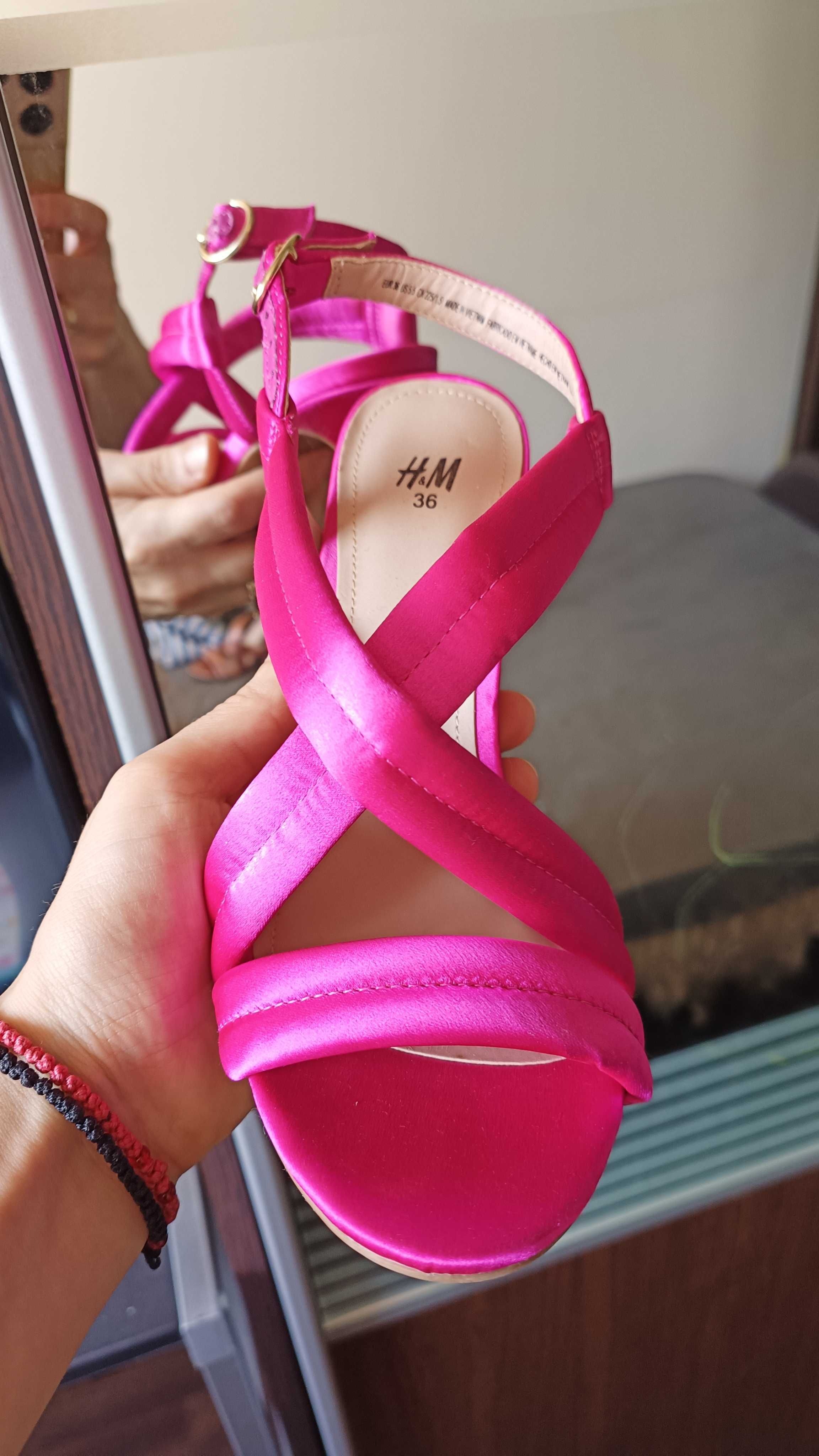 Sandale satin fuchsia H&M