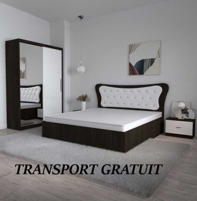 Dormitor Dante Alb/Negru MODEL NOU (transport gratuit)