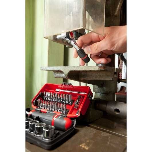 Set de tubulare si biti cu clichet FACOM,R.360NANO 1/4",38buc,sigilat