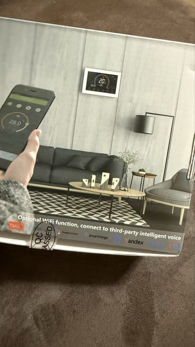 Termostat WiFi Negru, LCD 4.8 inch, Touchscreen, Smart