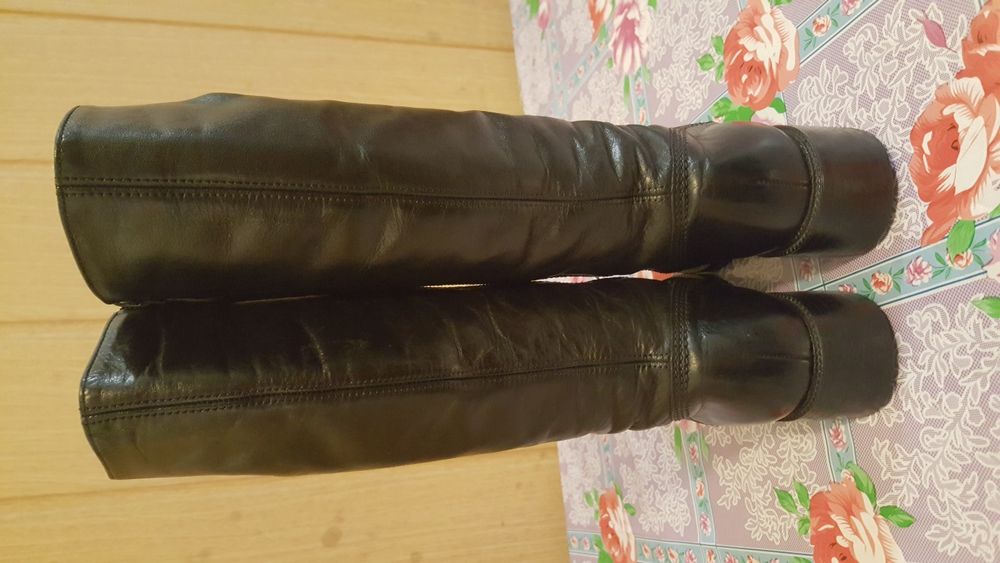 Cizme fetițe, înalte, de piele