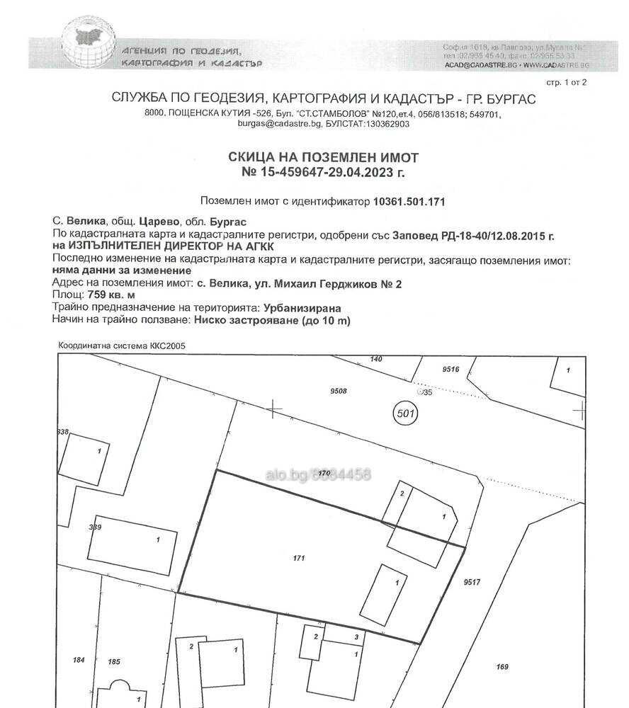Собственик продава къща с парцел 760 кв.м. с. Велика, област Бургас