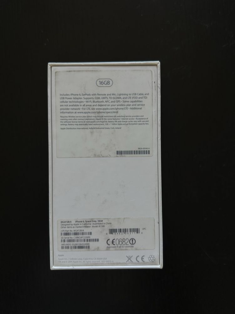 iPhone 6, Space Grey, 16GB