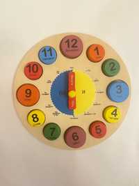 Дървен часовник детска образователна игра