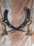 Coarne trofeu sec XIX, baroc victorian, bronz aurit, vintage