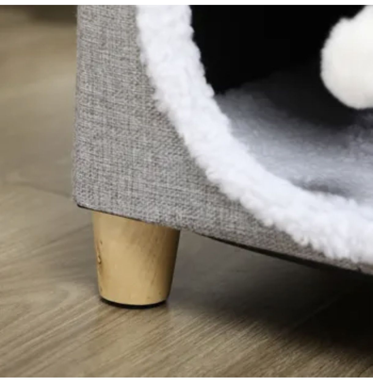Котешка къща PawHut Сив MDF, с (100% полиестер), плюш и сизал