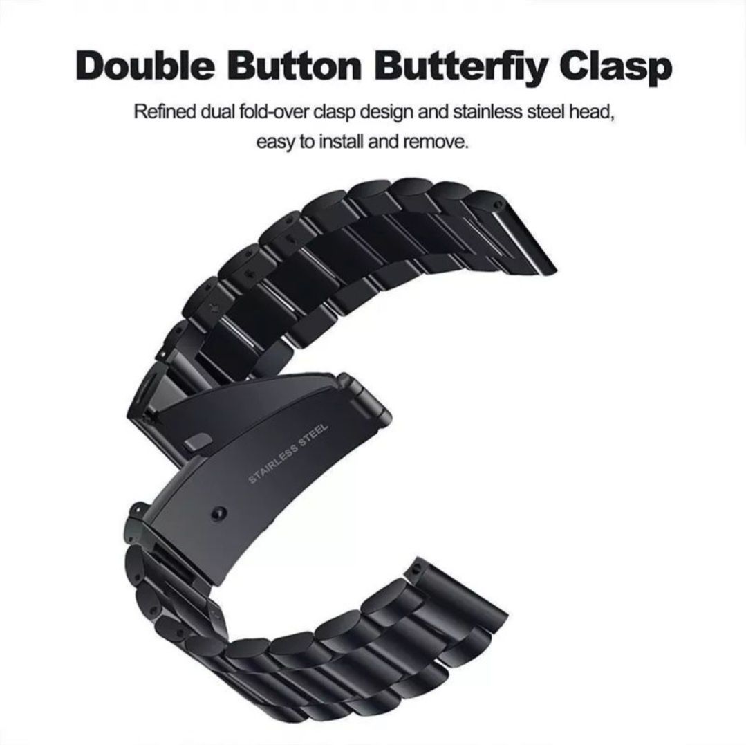 Метална Стоманена Верижка за Huawei Watch GT4 GT3 GT2 Samsung Xiaomi