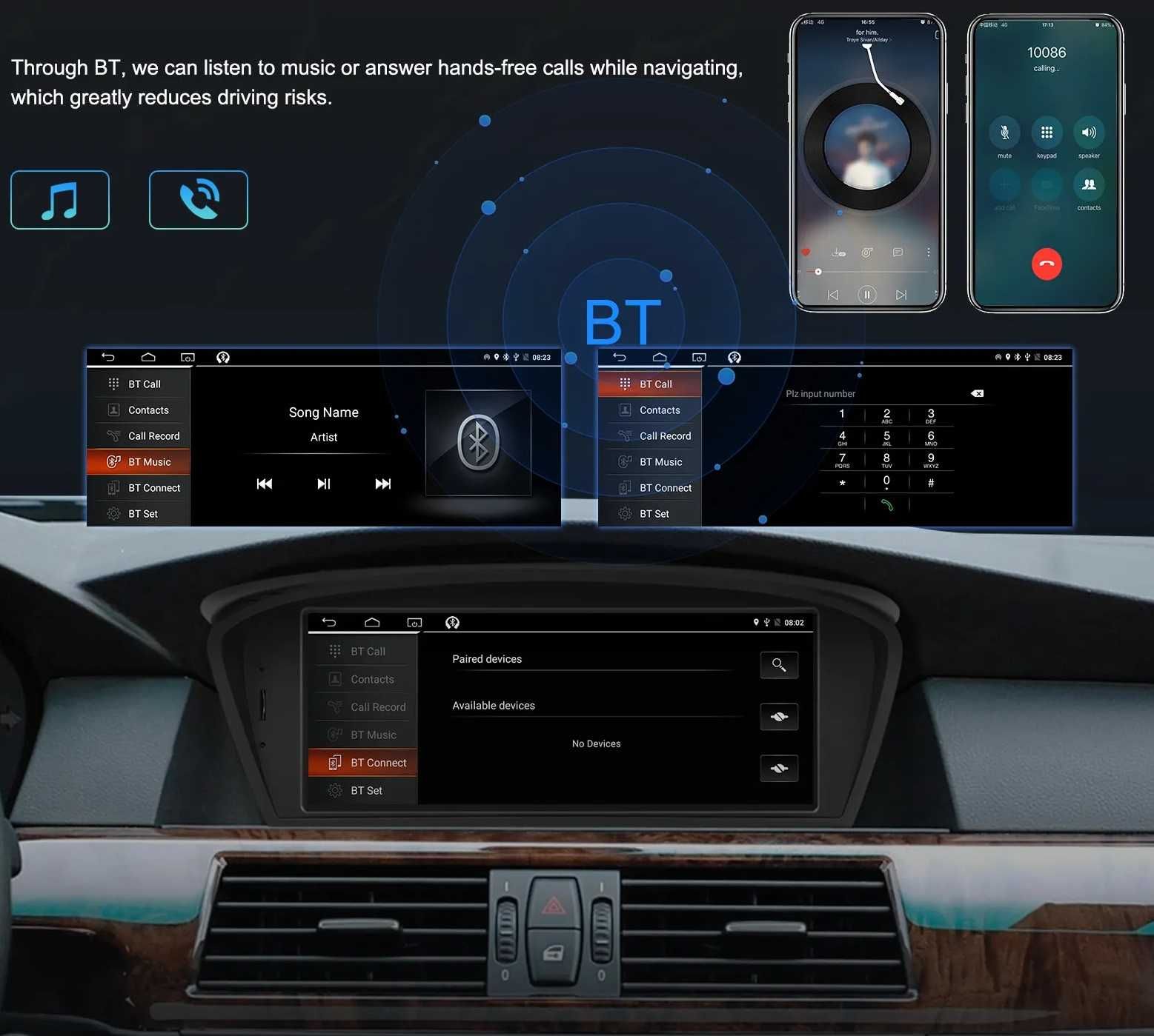 Мултимедия BMW E60 E90 серия 5 и 3 Двоен дин Навигация Android BMW E93