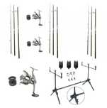 Set Pescuit,3 Lansete 3, 90m, 3 Mulinete Tambur 8000, Rod Pod Echipat