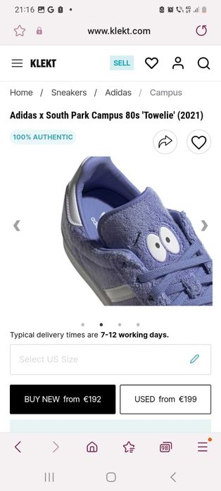 Adidas x South Park Campus 80s 'Towelie' (2021)