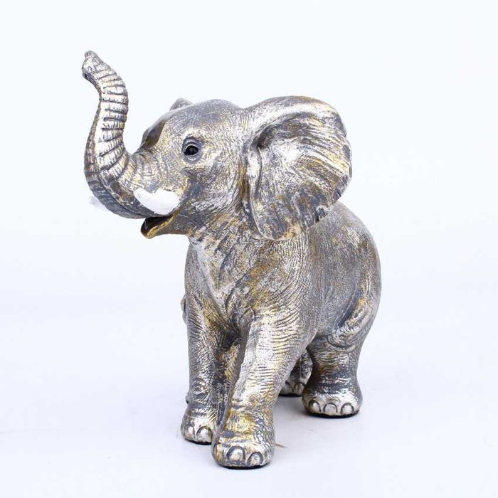 Elefant Mamă și Pui - Sculptură din Rășină pentru Decor Creativ