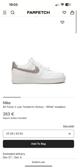 Vand nike af1 united in victiory originali
