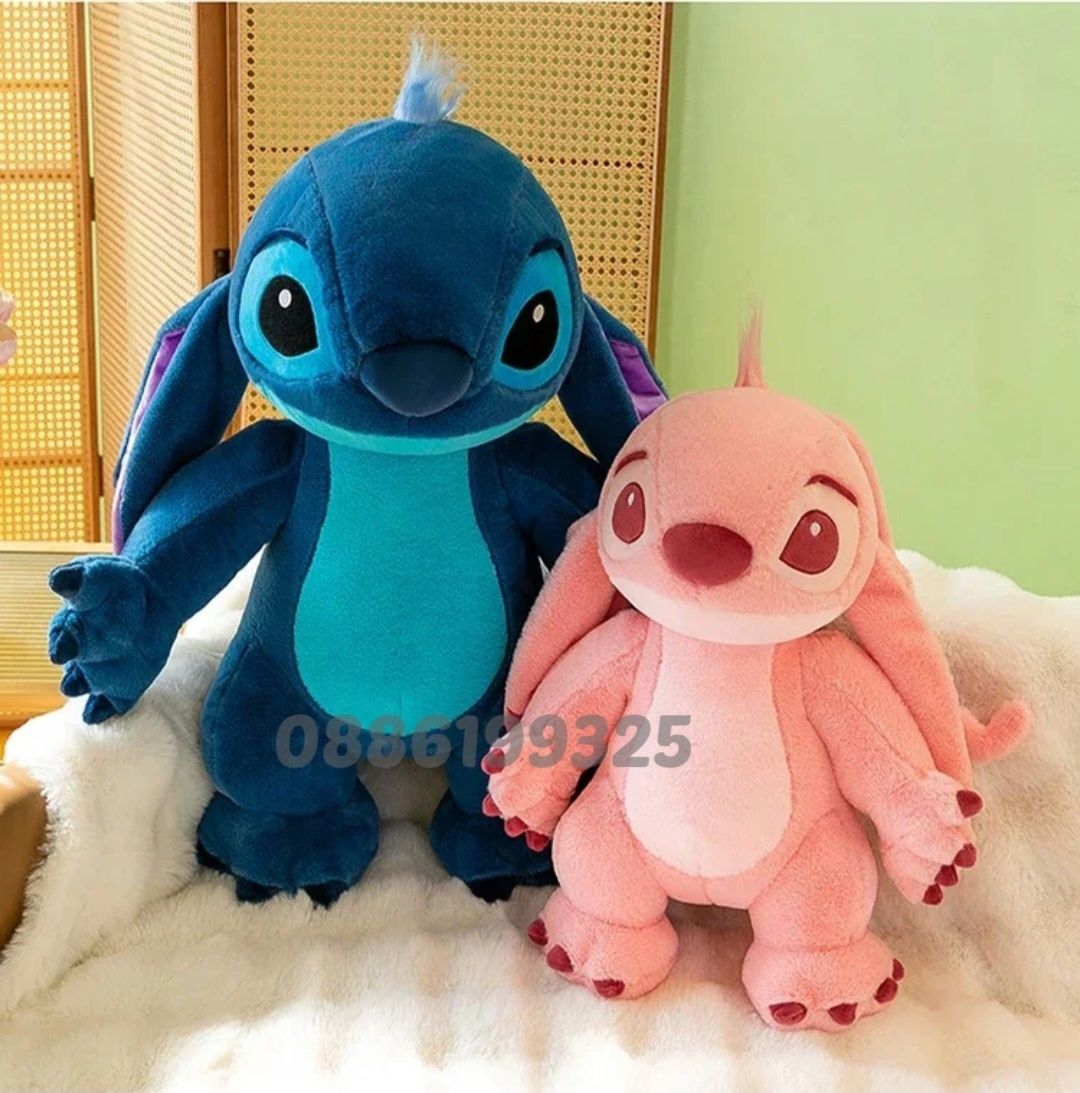 100см Голям Плюшен Стич, Lilo Stitch плюшени играчки, Мек и пухкав