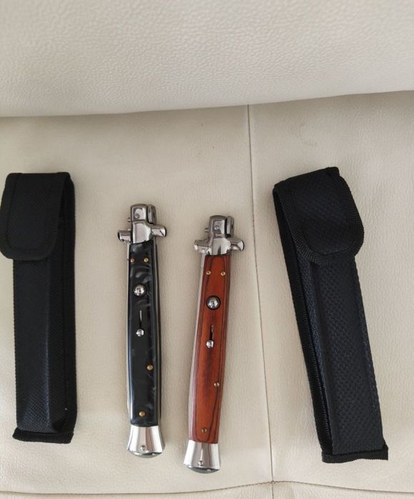 Cuțit Italian Premium , Stileto 34cm / briceag italian negru , maro