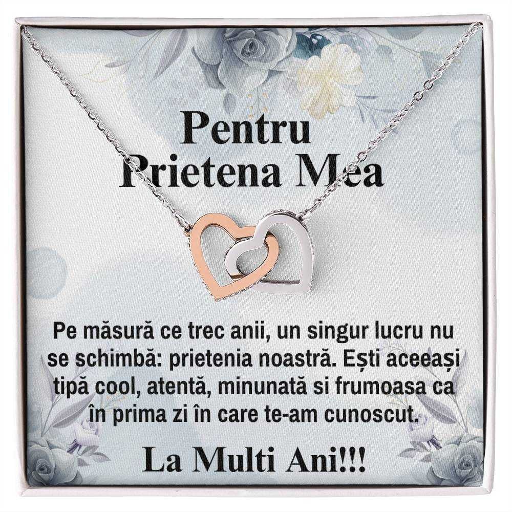 Colier pentru Prietena, Argint + Zirconia, Card cu Mesaj Emotionant