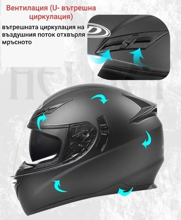 ANDA каска за мотор с LED лампа