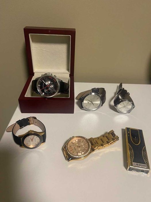 Set 5 ceasuri de Brand Fossil, Omega, Polo, Jack Lemans plus bricheta