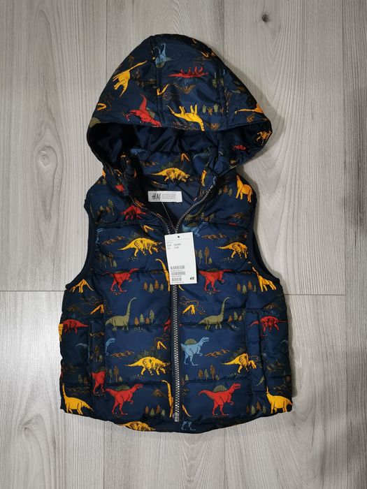 Vesta nouă H&M cu dinozaur 98/104