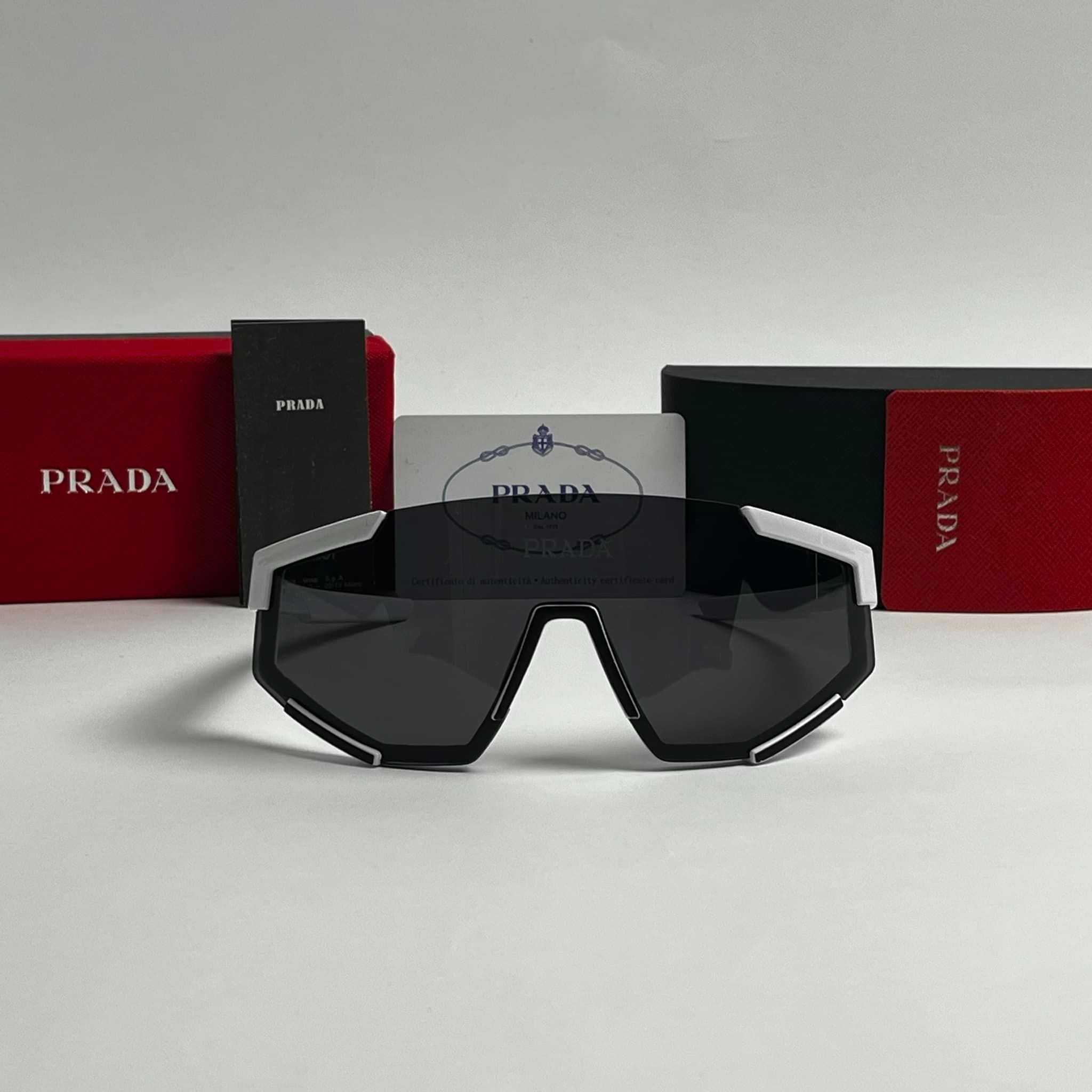 Бели Слънчеви очила Prada Маска Sunglasses Черни Прада УВ400 Mask