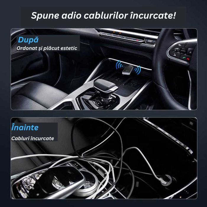 Adaptor Auto 2 in 1 CarPlay Wireless – Compatibil iPhone si Android