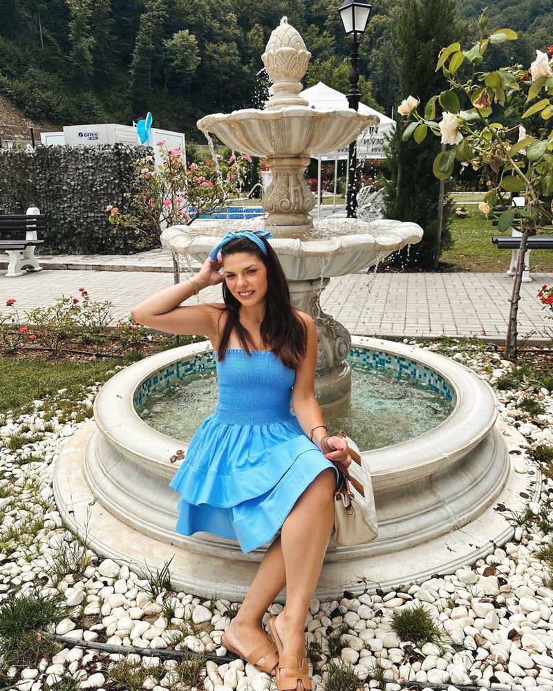 Baby blue bohemian dress